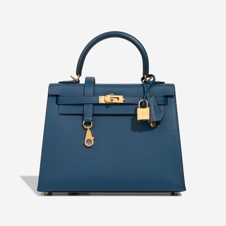 Hermès Kelly 25 Epsom Deep Blue Front | Sell your designer bag