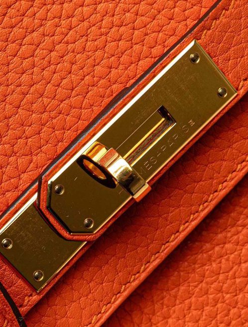 Hermès Birkin 30 Togo Orange Poppy Closing System | Sell your designer bag