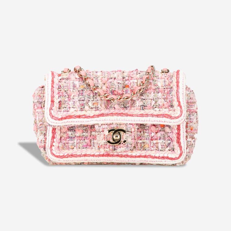 Chanel Timeless Mini Rectangular Tweed Pink Front | Sell your designer bag