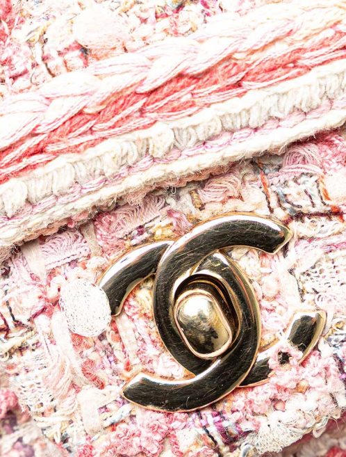 Chanel Timeless Mini Rectangular Tweed Pink Back | Sell your designer bag