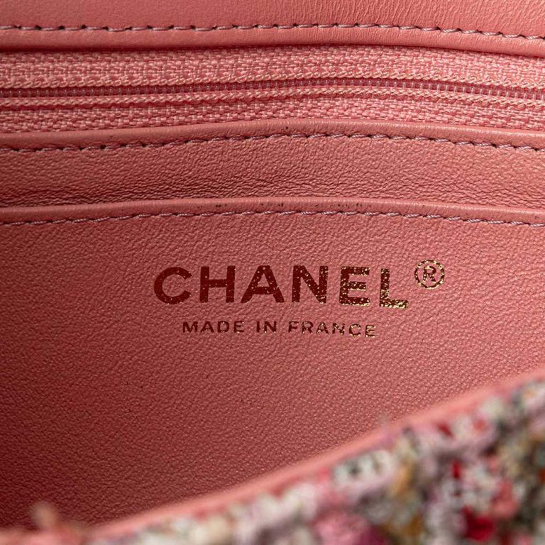 Chanel Timeless Mini Rectangular Tweed Pink Back | Sell your designer bag