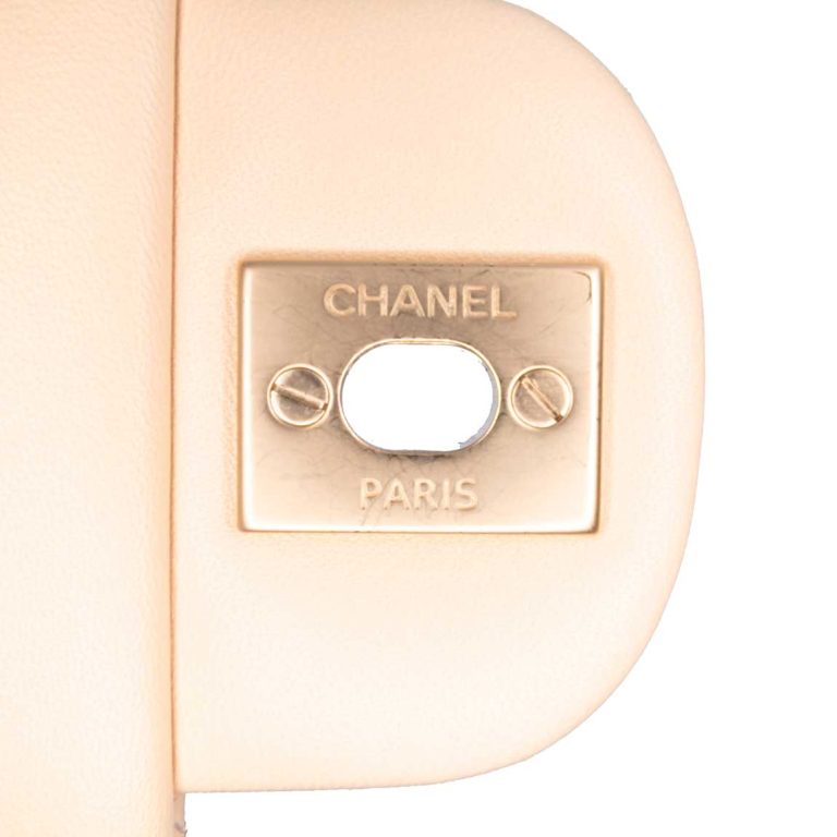 Chanel Timeless Mini Rectangular Lamb Beige Closing System | Sell your designer bag