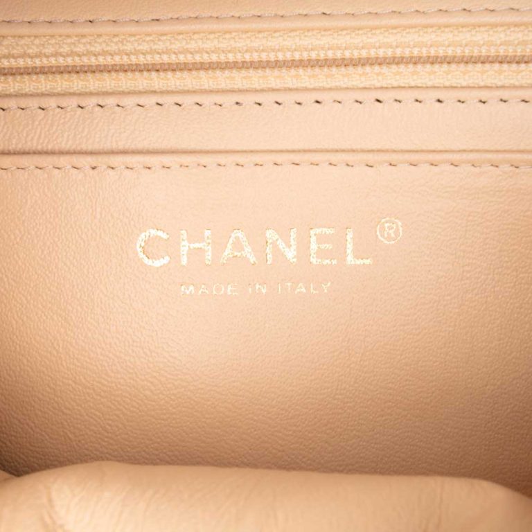 Chanel Timeless Mini Rectangular Lamb Beige Logo | Sell your designer bag