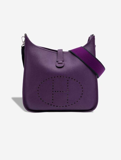 Hermès Evelyne 33 Taurillon Clémence Ultraviolet Front | Sell your designer bag