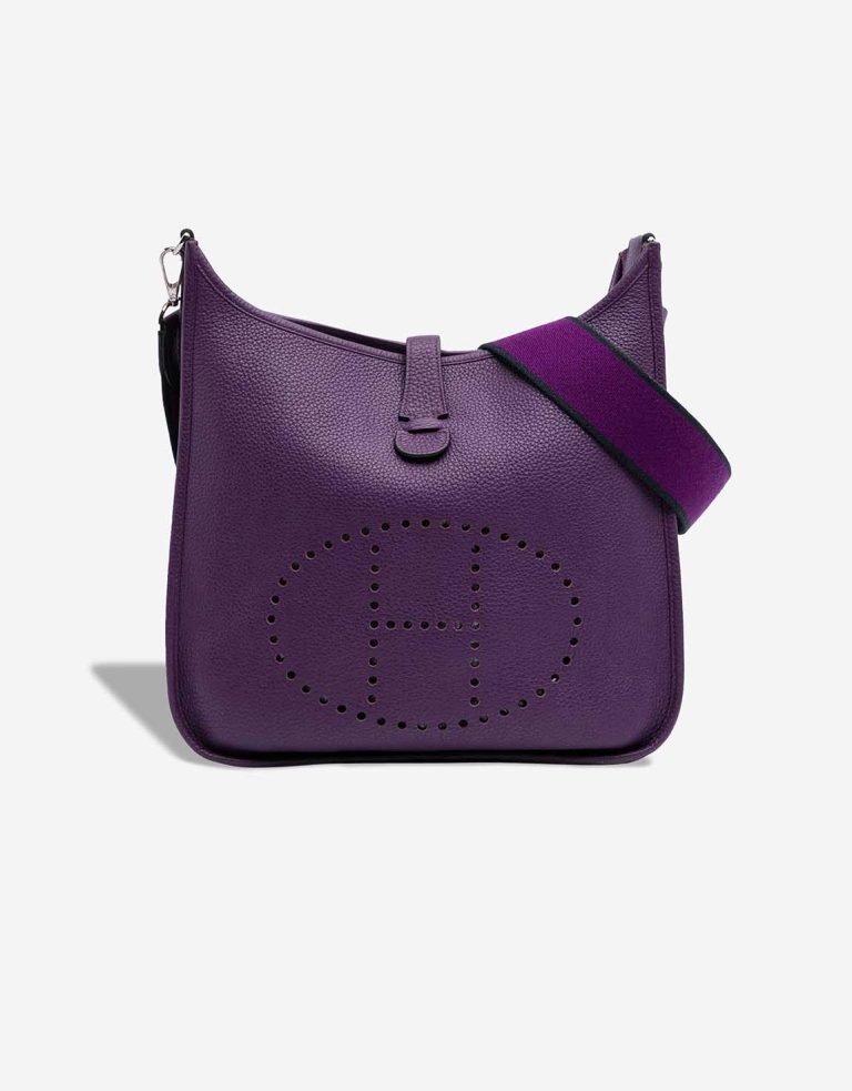 Hermès Evelyne 33 Taurillon Clémence Ultraviolet Front | Sell your designer bag