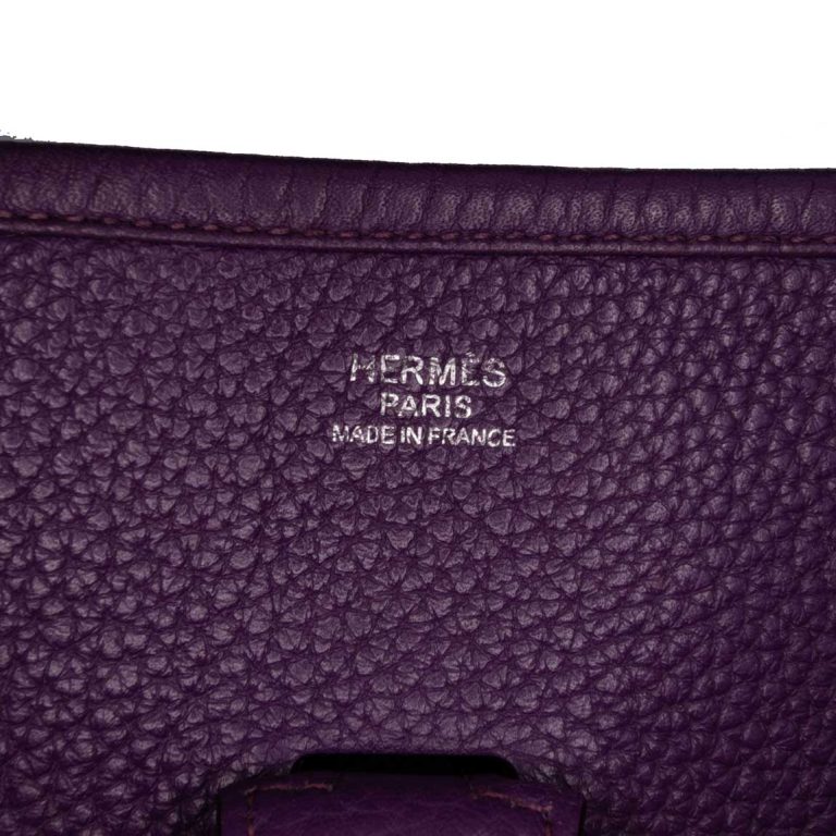 Hermès Evelyne 33 Taurillon Clémence Ultraviolet Front | Sell your designer bag
