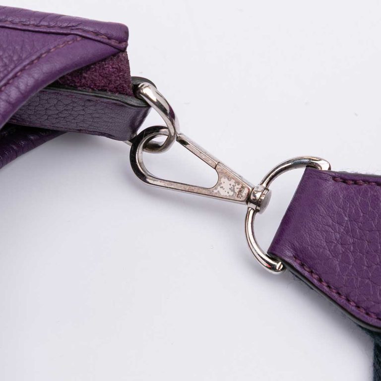 Hermès Evelyne 33 Taurillon Clémence Ultraviolet Signs of wear | Sell your designer bag