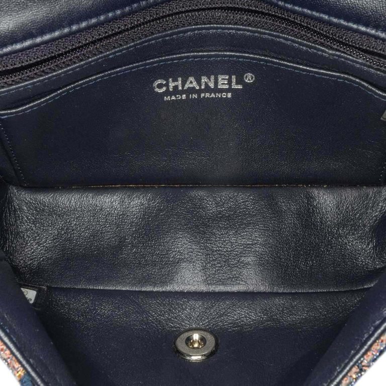 Chanel Timeless Mini Rectangular Tweed Green / Multicolour Inside | Sell your designer bag