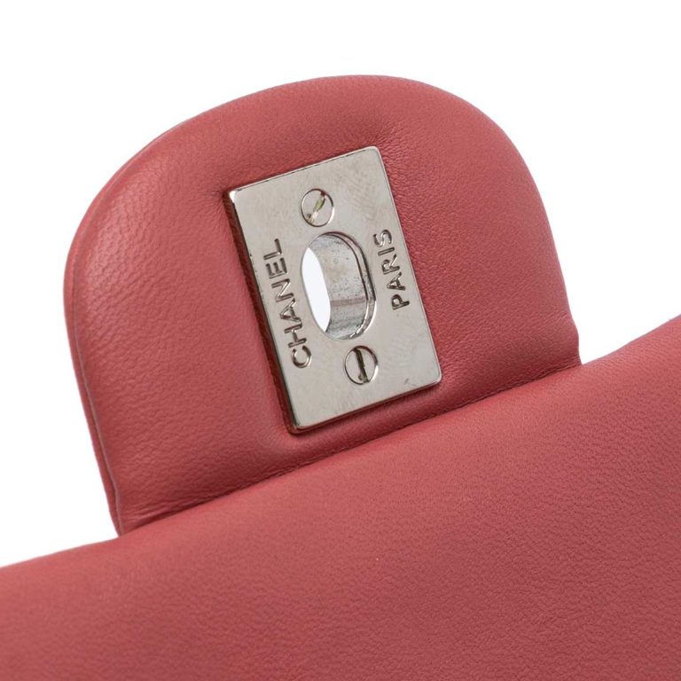 Chanel Timeless Mini Square Lamb Red Closing System | Sell your designer bag