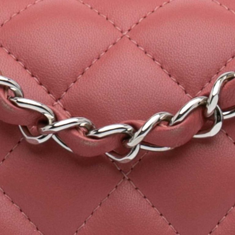 Chanel Timeless Mini Square Lamb Red Signs of wear | Sell your designer bag