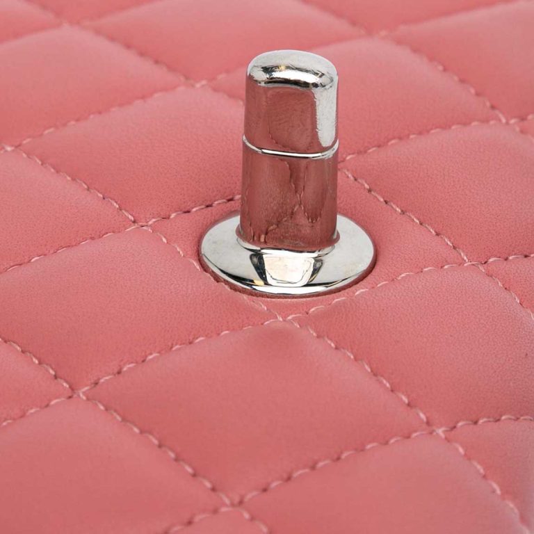 Chanel Timeless Mini Square Lamb Red Signs of wear | Sell your designer bag
