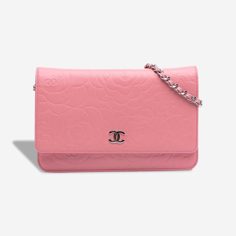 Chanel Timeless Camellia Wallet On Chain Lamb Pink Front | Sell your designer bag