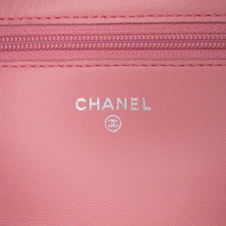 Chanel Timeless Camellia Wallet On Chain Lamb Pink Logo | Sell your designer bag