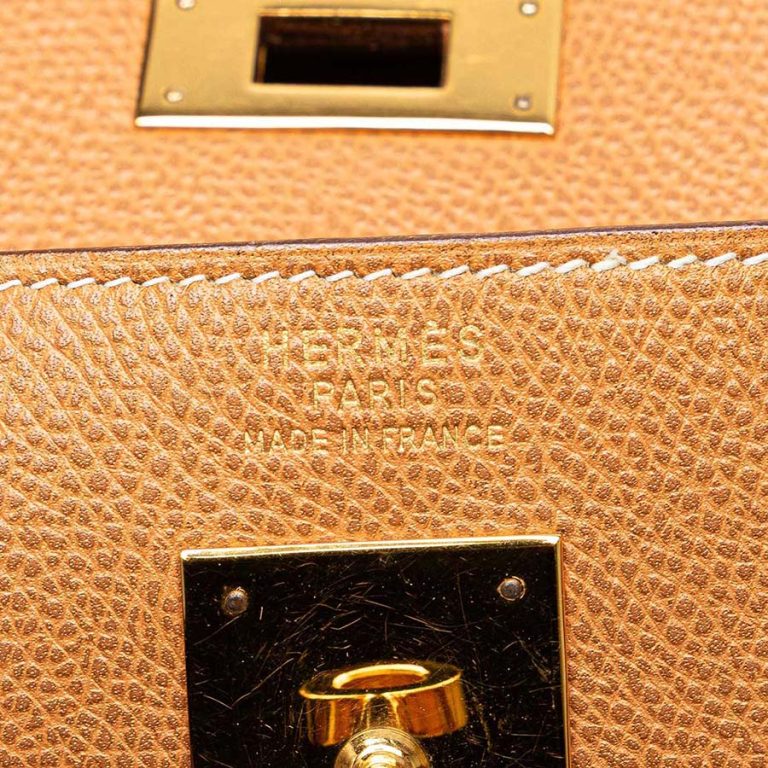 Hermès Kelly 35 Courchevel / Toile Gold Logo | Sell your designer bag