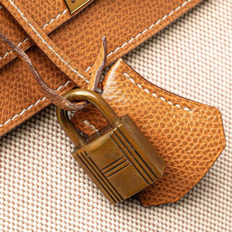 Hermès Kelly 35 Courchevel / Toile Gold Signs of wear | Sell your designer bag