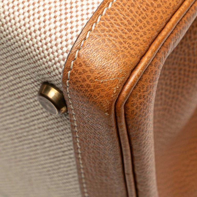 Hermès Kelly 35 Courchevel / Toile Gold Signs of wear | Sell your designer bag
