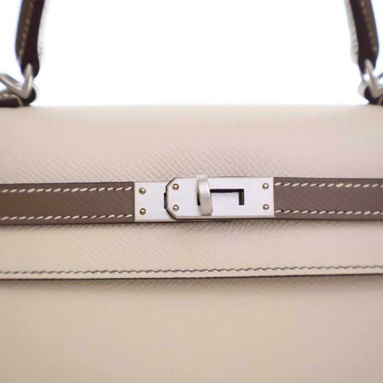 Hermès Kelly HSS 25 Epsom Craie / Étoupe Front | Sell your designer bag