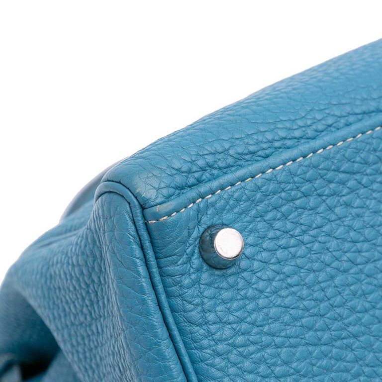 Hermès Kelly 32 Clémence Bleu Jean Signs of wear | Sell your designer bag