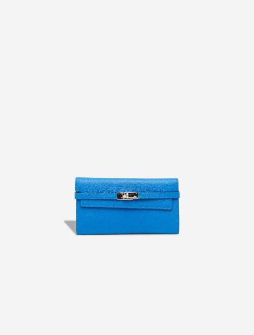 Hermès Kelly Long Wallet Chèvre Mysore Bleu Zanzibar Front | Sell your designer bag