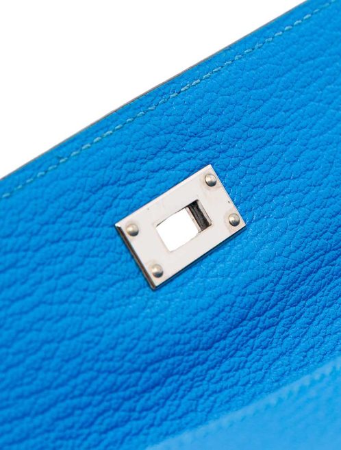 Hermès Kelly Long Wallet Chèvre Mysore Bleu Zanzibar Signs of wear | Sell your designer bag