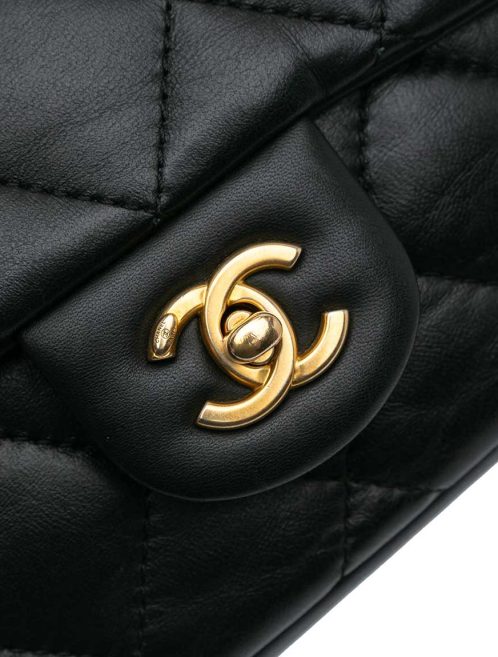 Chanel Timeless Mini Rectangular Lamb Black Closing System | Sell your designer bag
