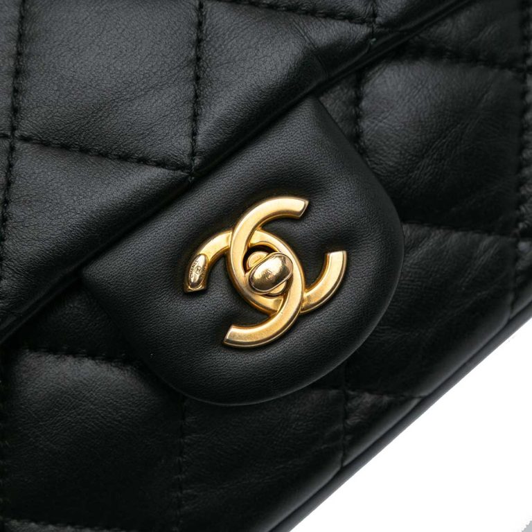 Chanel Timeless Mini Rectangular Lamb Black Front | Sell your designer bag