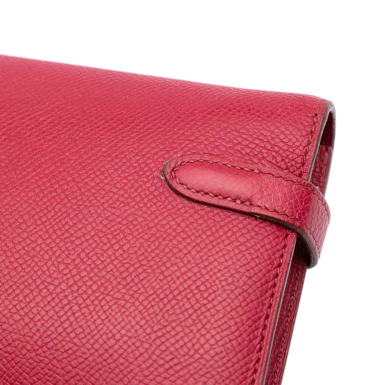 Hermès Kelly Long Wallet Epsom Rubis Signs of wear | Sell your designer bag