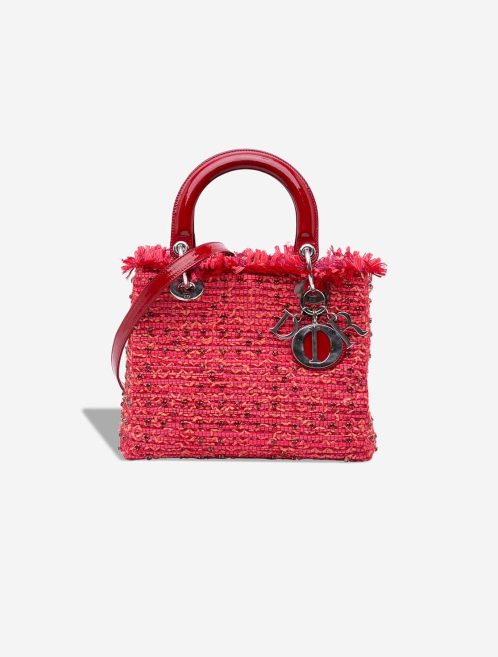 Medium Tweed Fringe Rhinestone Lady Dior Front | Sell your designer bag