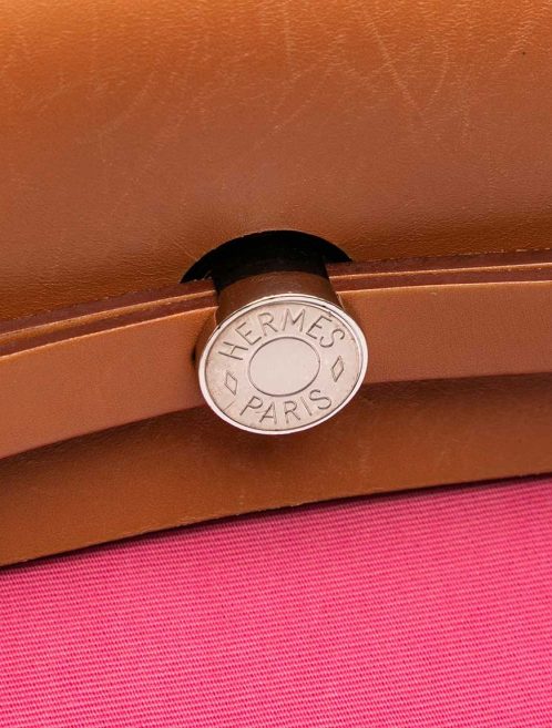 Hermès Herbag 39 Toile / Vache Hunter Sable Naturel / Rose Tyrien Closing System | Sell your designer bag