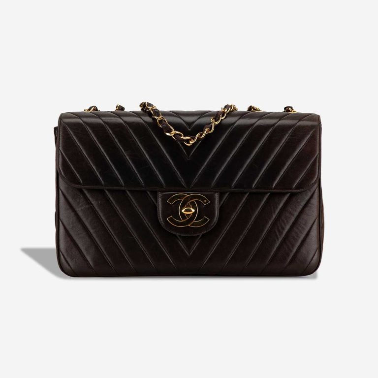 Chanel Timeless Chevron Maxi Lamb Black Front | Sell your designer bag