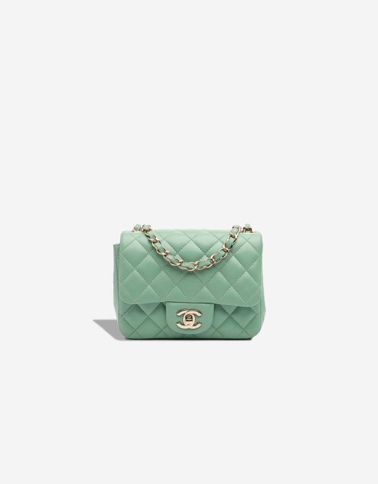 Chanel Timeless Mini Square Lamb Mint Front | Sell your designer bag