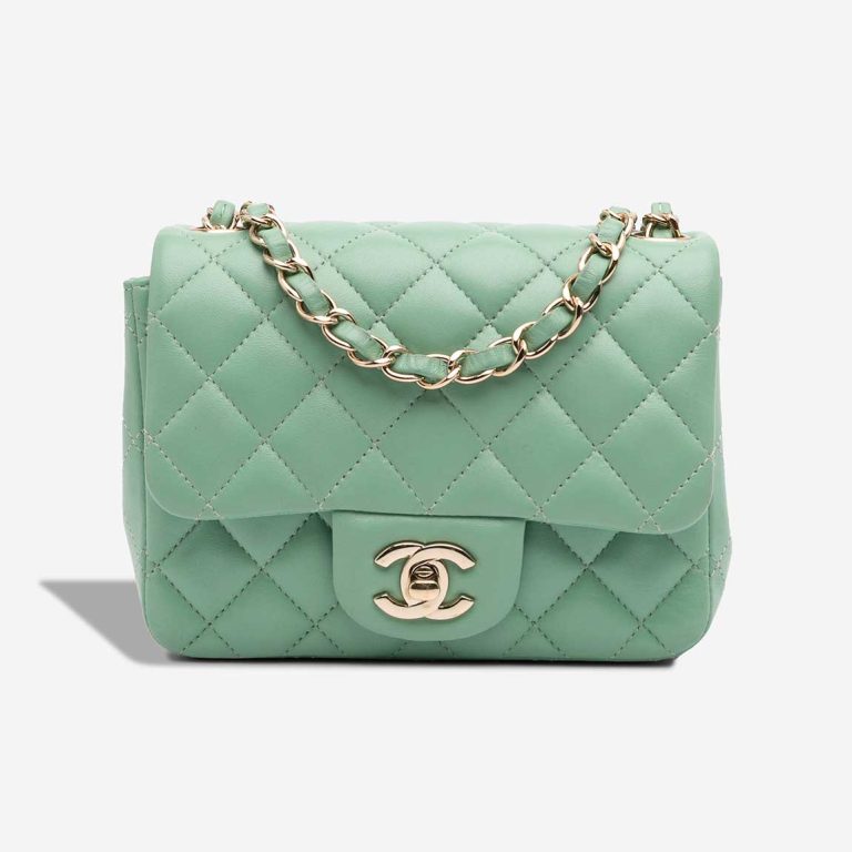 Chanel Timeless Mini Square Lamb Mint Front | Sell your designer bag