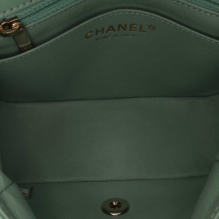 Chanel Timeless Mini Square Lamb Mint Inside | Sell your designer bag
