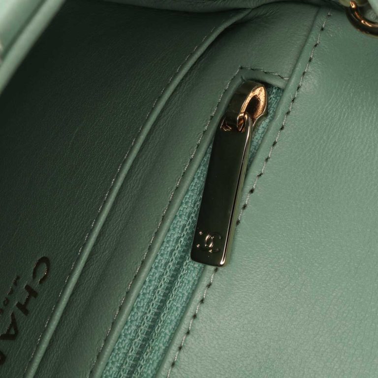 Chanel Timeless Mini Square Lamb Mint Signs of wear | Sell your designer bag