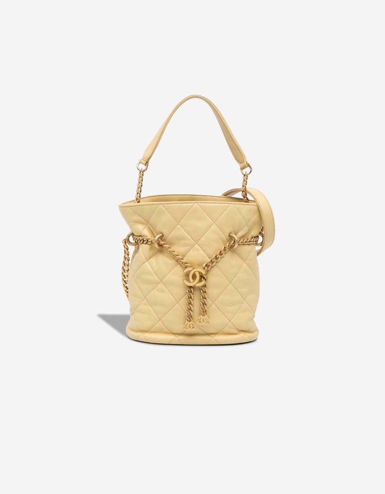 Chanel Bucket Bag Small Lamb Light Yellow Front | Sell your designer bag