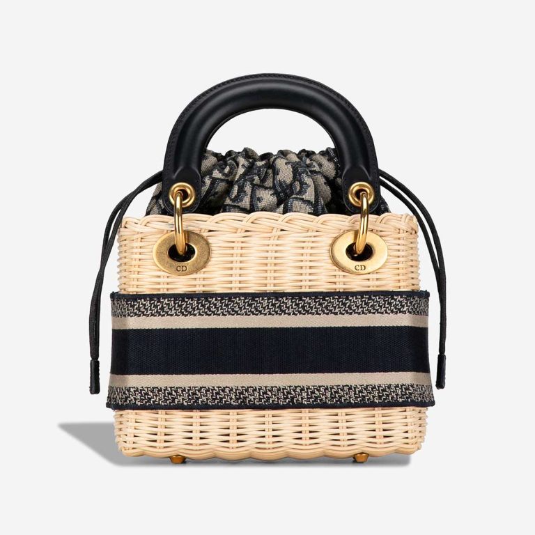 Dior Lady Mini Wicker / Oblique Jacquard / Lamb Dark Blue | Sell your designer bag