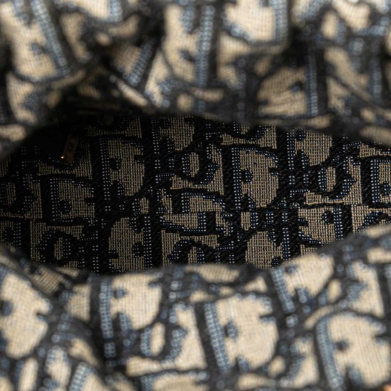 Dior Lady Mini Wicker / Oblique Jacquard / Lamb Dark Blue Inside | Sell your designer bag