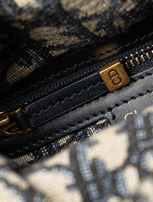 Dior Lady Mini Wicker / Oblique Jacquard / Lamb Dark Blue Signs of wear | Sell your designer bag